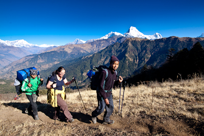 Petra, Ashish en onze drager nabij Ghorepani