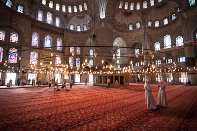 De blauwe moskee van binnen
